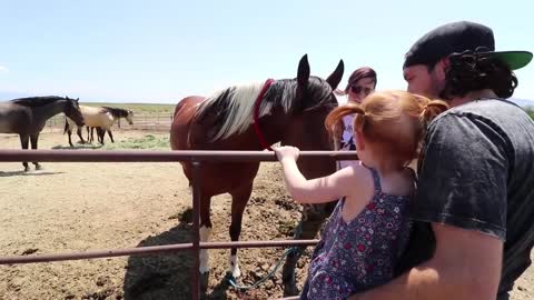 Adley RIDES SPIRIT the Horse!