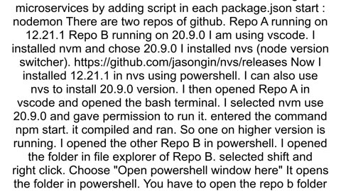 How to run two different node version simultaneously using nvmwindows
