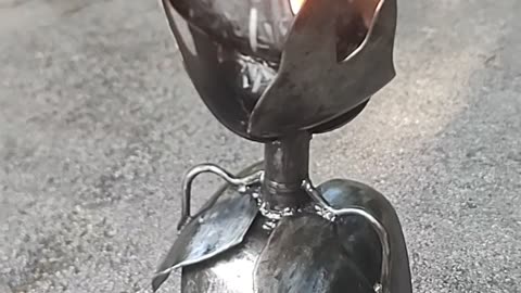 Memorial torch metal sculpture