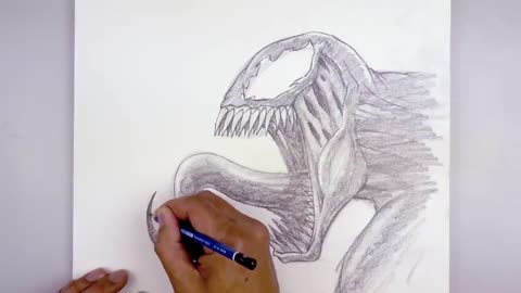 How To Draw Venom _ Sketch Saturday (Step by Step)