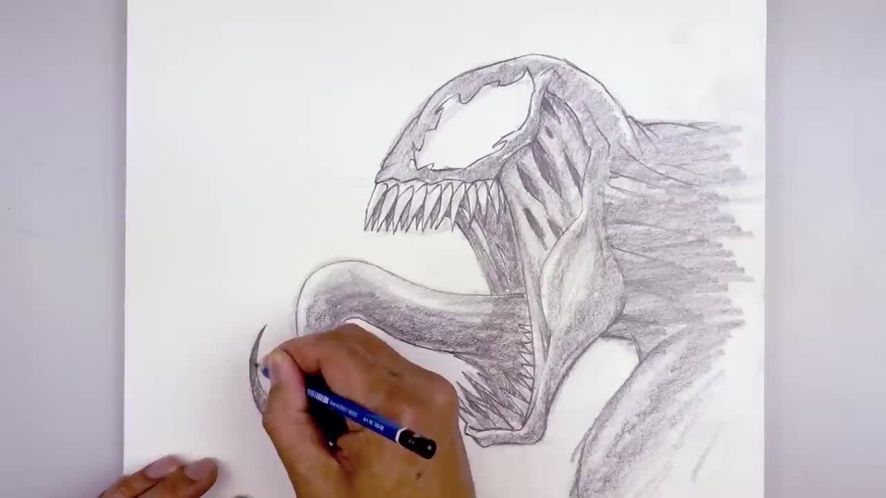 How To Draw Venom _ Sketch Saturday (Step by Step)