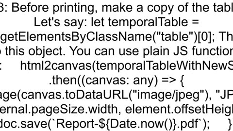 How to set pdf font size for table content using jspdf