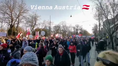 Vienna, Austria - People want medical dictatorship to STOP! Austrians who refuse covid jabs face fines of up to €3600