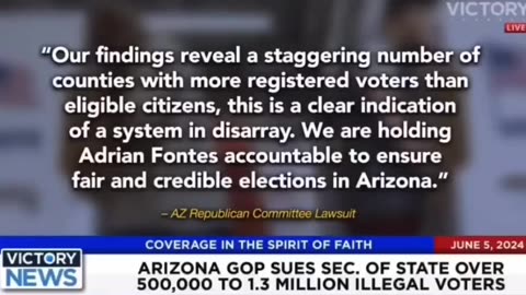 500,000 - 1.3 MILLION ILLEGAL ALIENS DISCOVERED ON ARIZONA VOTER ROLLS!