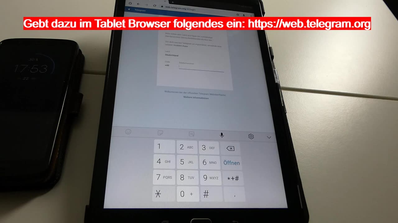 Telegram auch ohne SIM-Karte auf dem Tablet