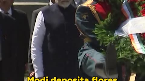 Narendra Modi rinde homenaje al soldado desconocido en el Kremlin
