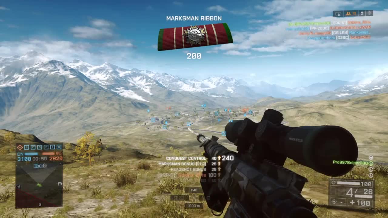 Battlefield 4 Longest Headshot 2117m [PS4]