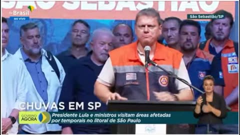 COLETIVA DO GOVERNADOR TARCÍSIO FREITAS EM SÃO SEBASTIÃO-SP