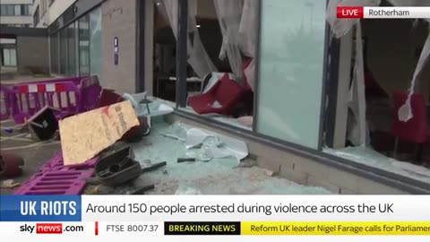 Rioters attack Rotherham hotel housing asylum seekers amid far-right violence