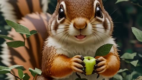 ✅Squirrel and apples. 3D animation. Futuristic Video. #Squirrel #Fancy #animation #cartoon #shorts