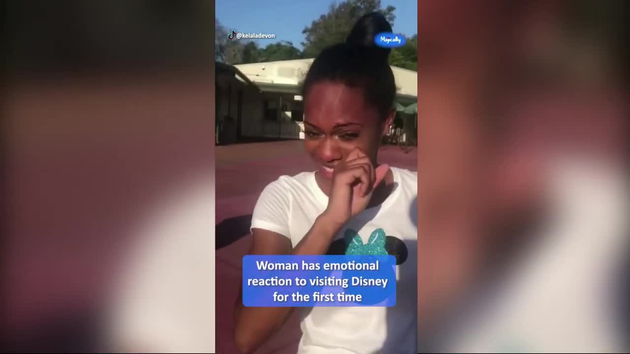 FIRST DISNEY TRIP - Woman has the best emotional reaction to visiting Disney for the first time (1)