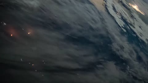 Rocket launch as seen from the space ship