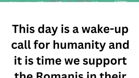 INTERNATIONAL ROMANI DAY – April 8