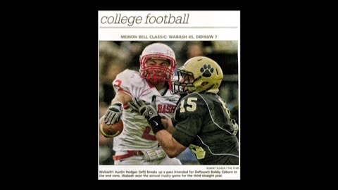 November 13, 2011 - Indianapolis Star Wrap Up of DePauw - Wabash Monon Bell Game