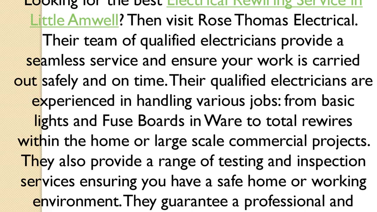 Best Electrical Rewiring Service in Little Amwell