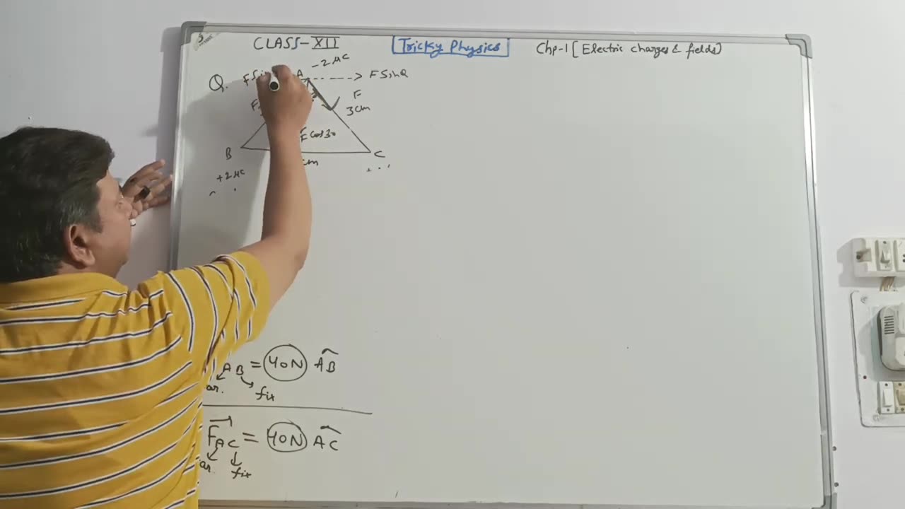 NUMERICAL ON SUPERPOSITION PRINCIPLE & COULOMB'S LAW _ PHYSICS CLASS 12 #trickyphysics#iitian