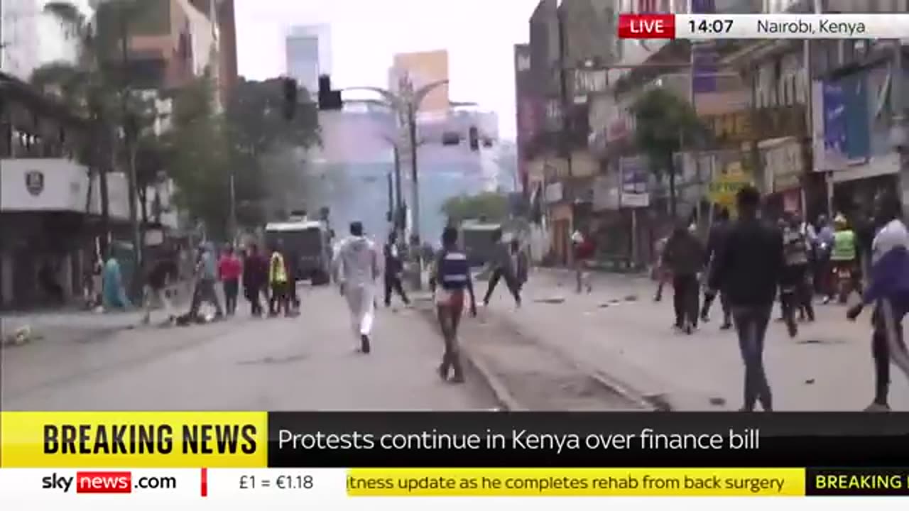 Kenya- Angry protests erupt again as police fire tear gas Sky News