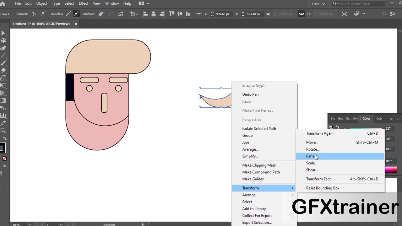 How to Drow a flat designer character in adobe illustrator #gfxtrainer #illustratorcc #adobesoftware