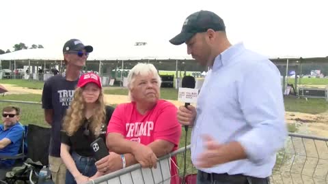 Ben Bergquam ask Trump rally attendees why they are here
