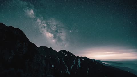 Starry Sky Mountains Milky Way