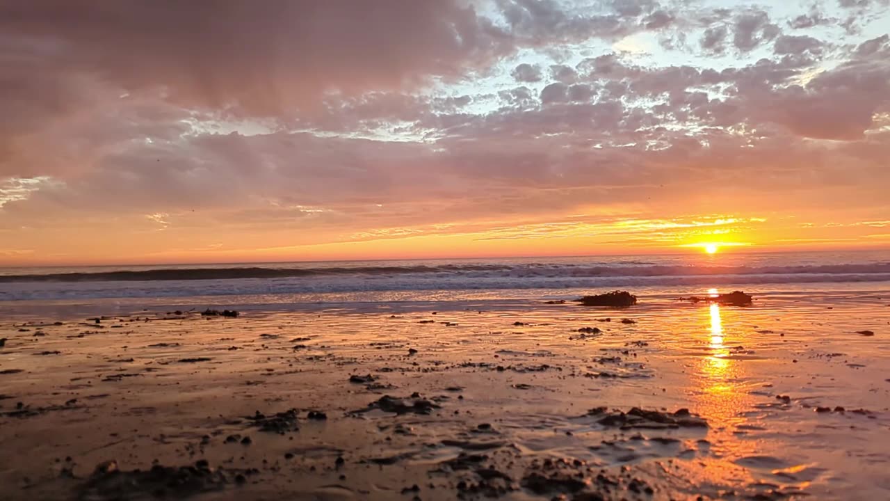 Blazing Sunset at Moran Lake Beach
