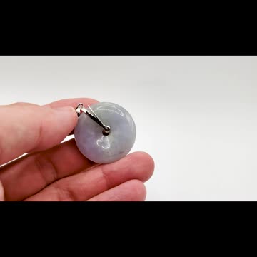 White Jade Button (Donut) with Silver Bail in Fox Motif #jade #necklace #jadedonut #jewelry #reels