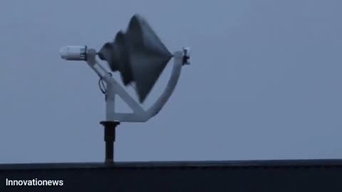 This wind turbine operates quietly and effectively, producing as much as 2,000 Watts