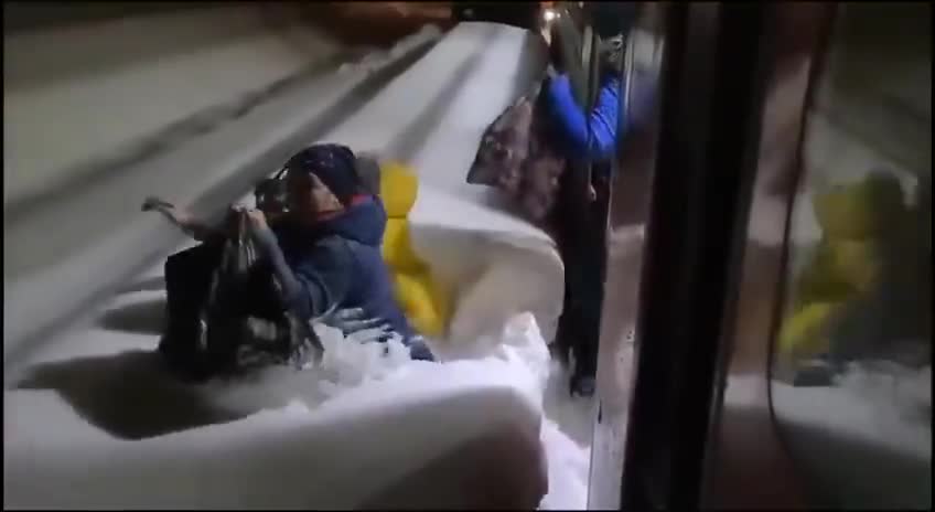 From the train - straight into a snowdrift up to the waist