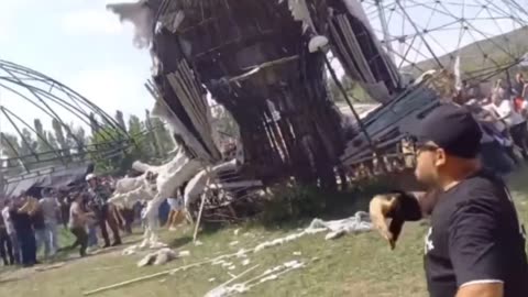 Crowds in Georgia destroy and burn the structure that was supposed to host LGBTQI Pride in Tbilisi