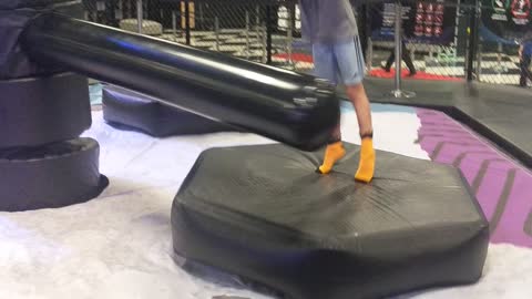 Jump and duck at the fire
