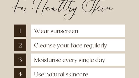 Tips for a healthy skin 🤗