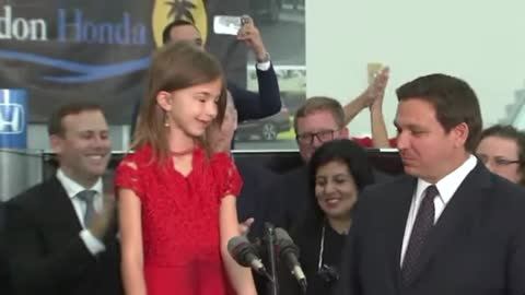 Florida 2nd-grader, Fiona Lashells Speaks at DeSantis Signing of Vaccine Mandate Legislation