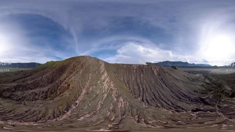 360°, Bromo volcano, Java, Indonesia, 4K aerial video