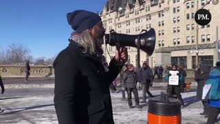 An Ottawa resident welcomes freedom protestors