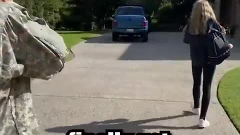Soldier Surprises Sister 😮