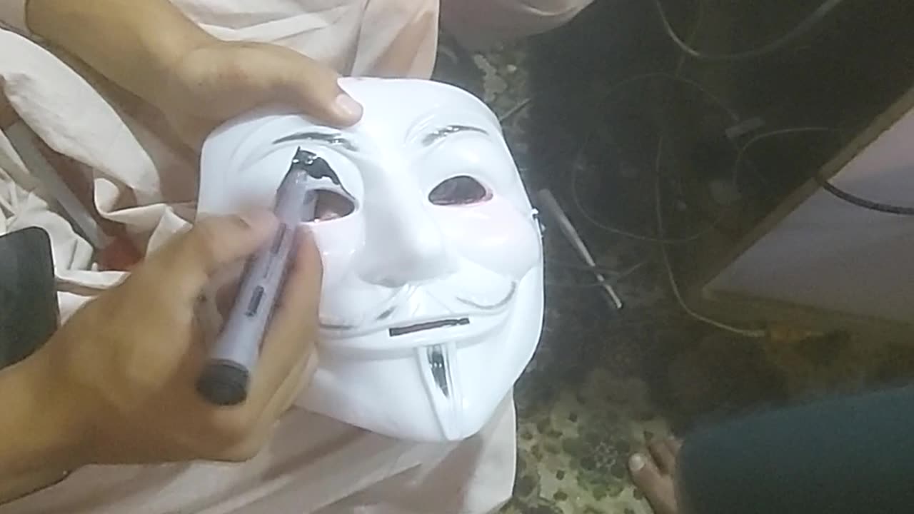 painting a mask for tiktok videos gose viral