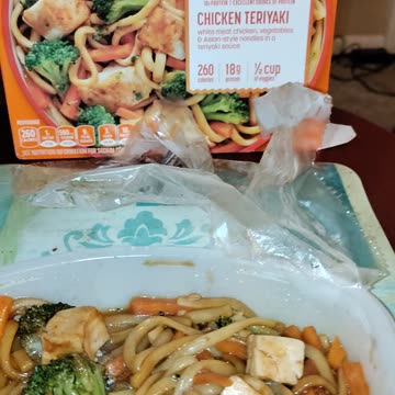 Eating Lean Cuisine Chicken Teriyaki,, Dbn, MI, 10/3/23