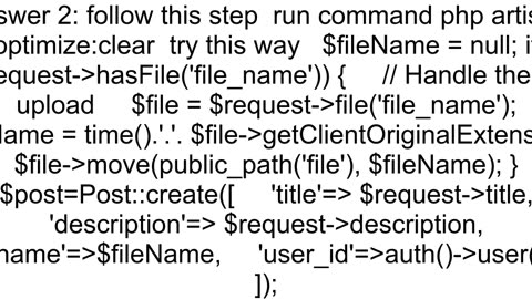 Laravel Store function doesnot save my file name to database but stores file to folder