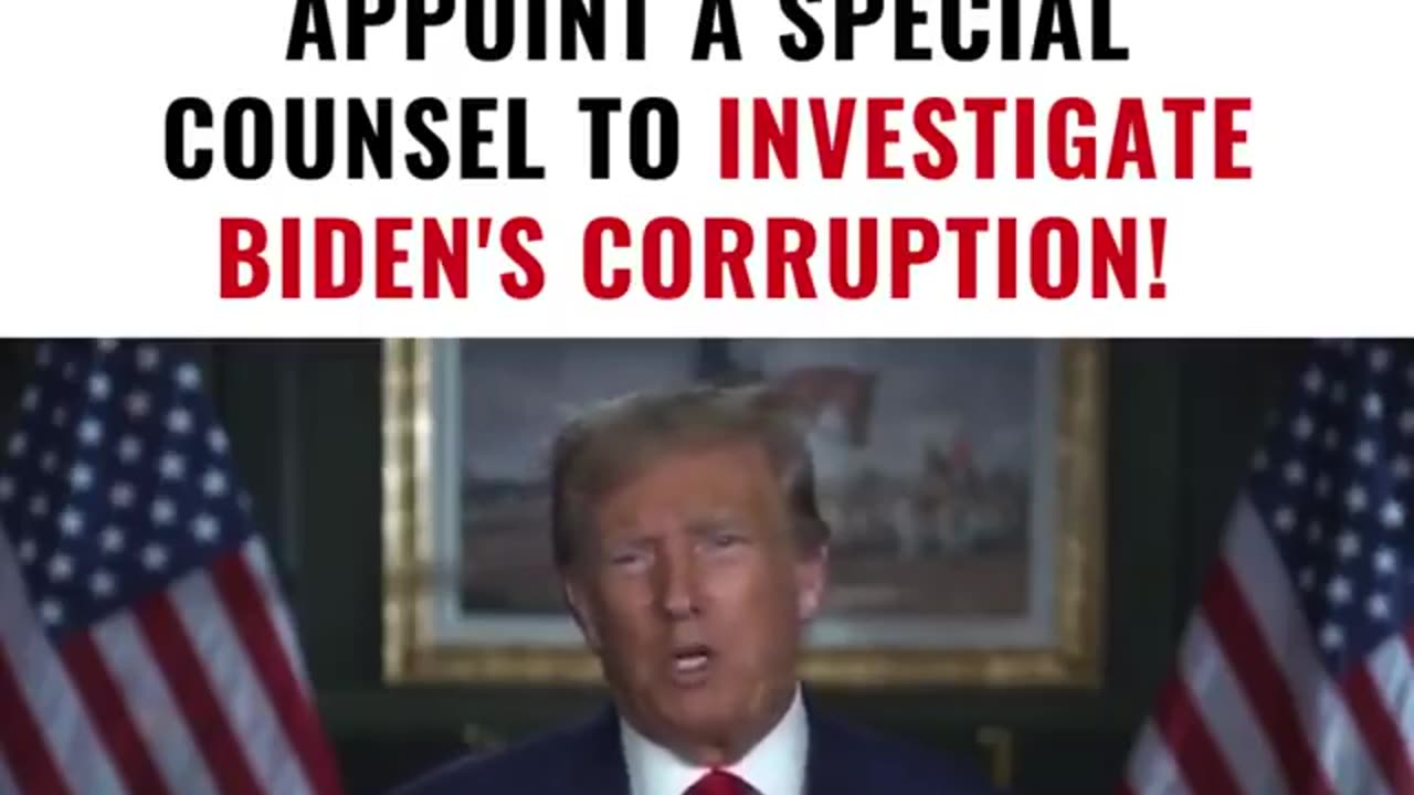 WATCH Donald Trumph Vowed To Appoint A Special Counsel To Investigate BIDEN'S Corruption