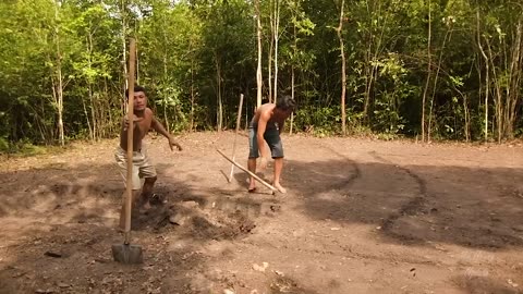100 Days Building A Modern Underground Hut With A Grass Roof And A Swimming Pool