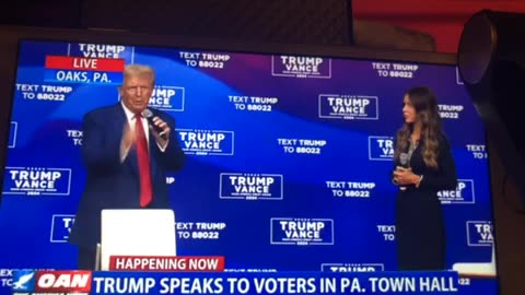 🦅 OANN Donald trump & governor christy Noem hold town hall in Oaks Pennsylvania Monday 07:27 pm