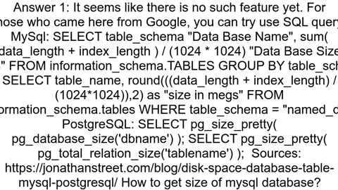 DataGrip How to get database and table size for MySQL database
