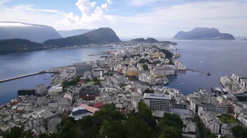 view ove alesund a town and municipality in more og romsdal county norway
