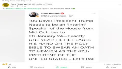 gab - exactly one year til he places his hand on the holy bible to swear an oath to heaven as the
