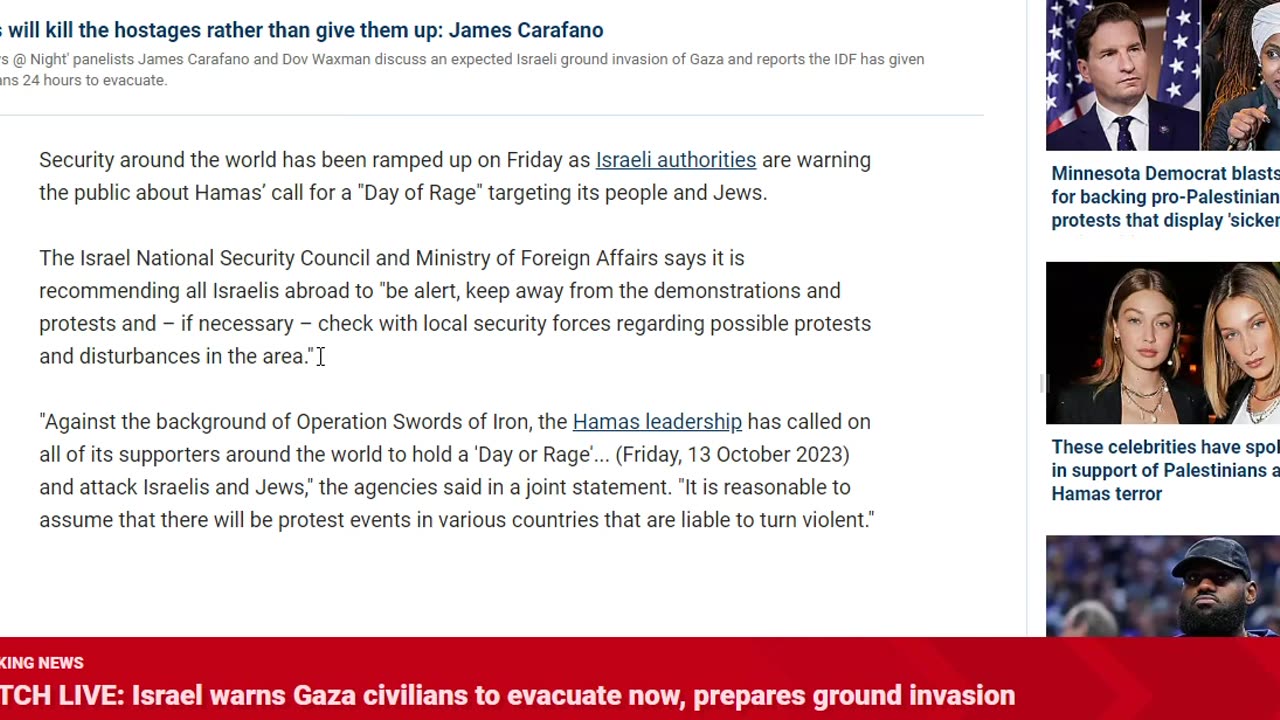 Hamas call for a "Day of Rage" draws heightened security in major American cities & across the world