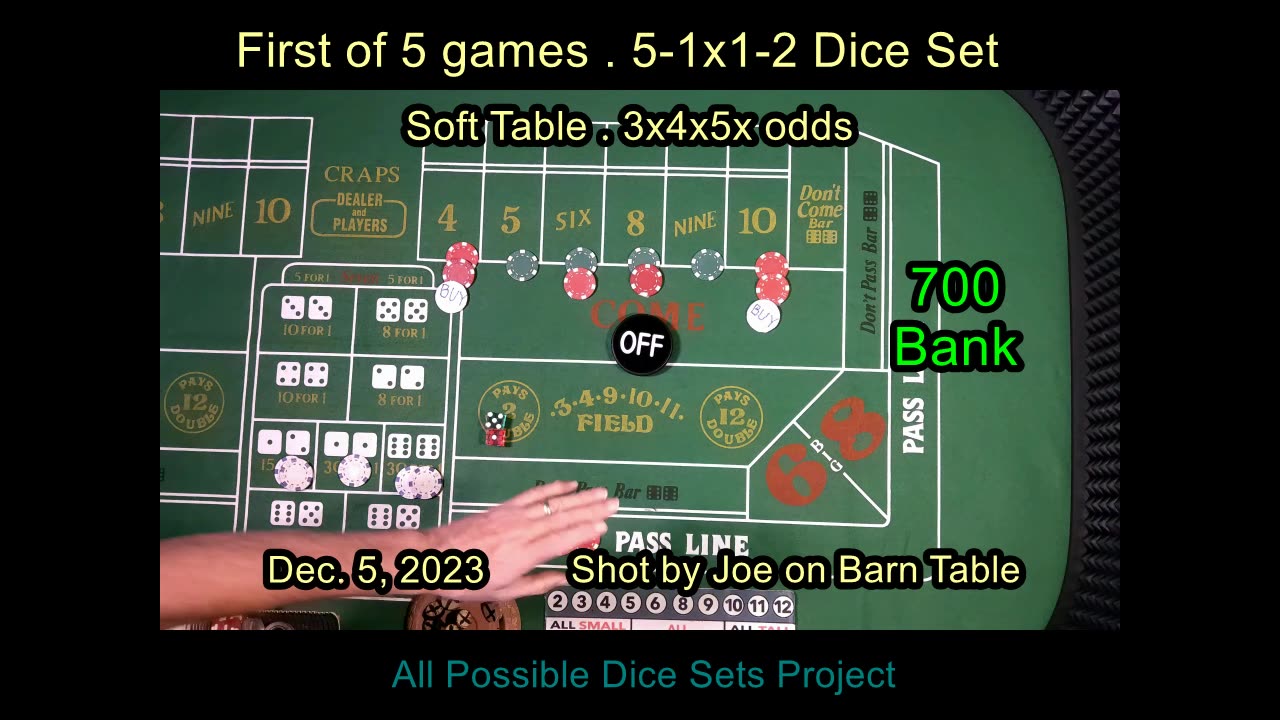5-1x1-2 Dice Set at Soft Table
