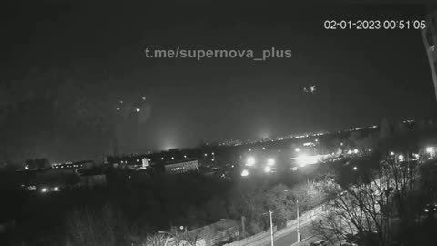 Ukrainian air defense work on Geran-2 kamikaze drones over Kiev.