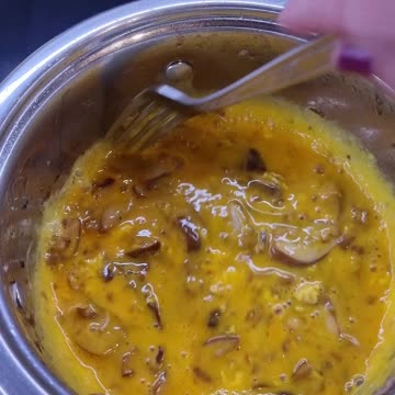 Lunch with mushrooms and eggs