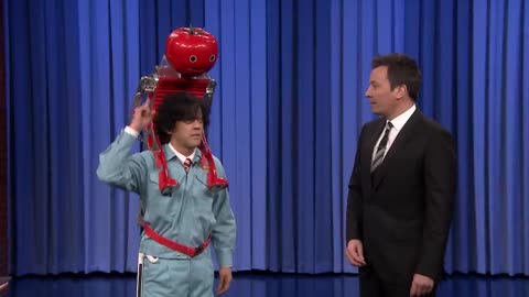 "Jimmy Fallon" Sophia the Robot and Jimmy Sing a Duet of "Say Something"