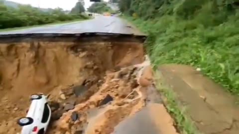 Landslide On The BR-470 Highway In Rio Do Sul Of Santa Catarina, Brazil